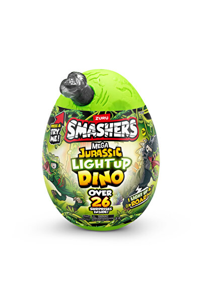 Smashers Figurina dinozaur in ou, Smashers, Mega Dino Jurassic Light-Up, Gri, S1