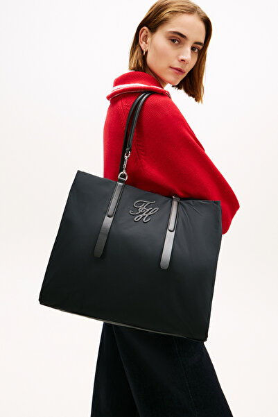 Tommy Hilfiger Th Elevated Nylon Black Tote Bag