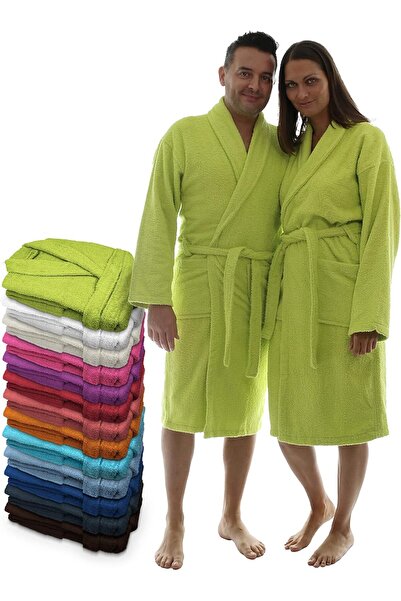 OEM Halat de baie unisex din frotiu, din bumbac, moale, absorbant, verde, L
