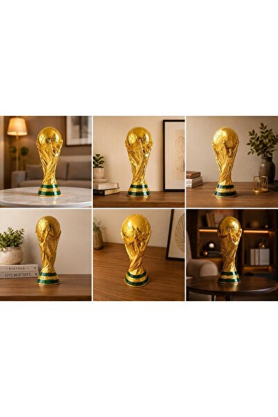 Premium FIFA World Cup Trophy Souvenir, Luxury Golden Football Cup Showpiece for Home, Office, 21CM
