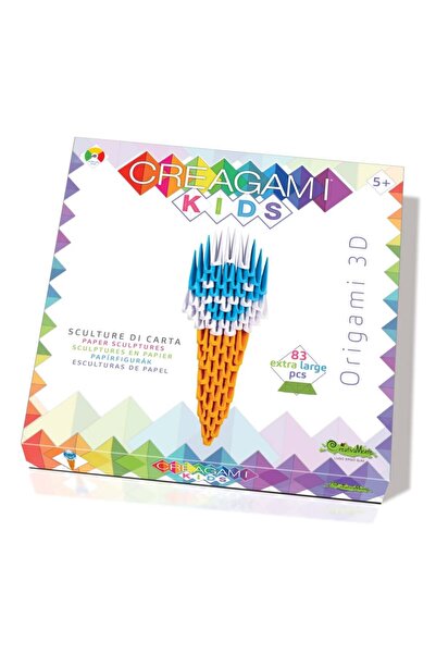 CreativaMente Joc 3D Inghetata Origami, Creagami Kids, 83 Piese