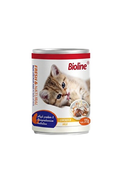 Bioline بيولين طعام رطب للقطط البالغة بالدجاج والحليب 375g