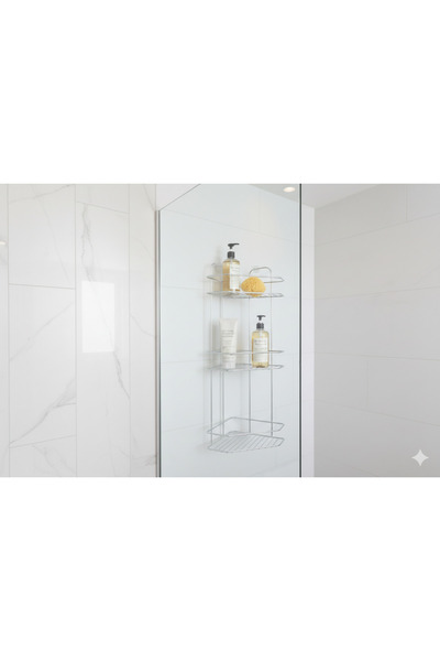 DAMLORA Adhesive Three-Layer Bathroom Corner Shelf 1St Quality