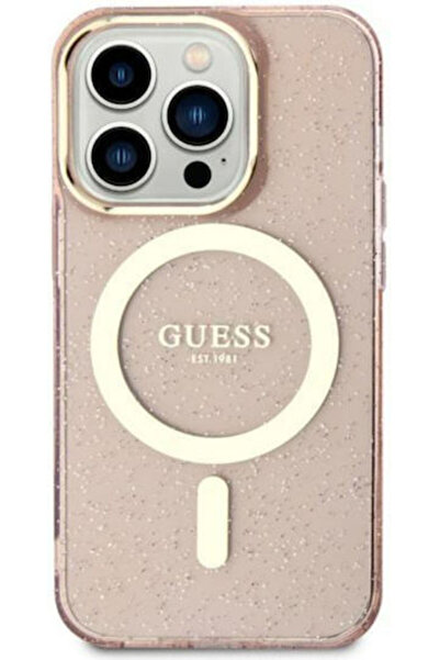 Guess Γκλίτερ Χρυσό Πλαστικό Ροζ Πίσω Κάλυμμα Magsafe (iPhone 11) Κωδικός: GU...