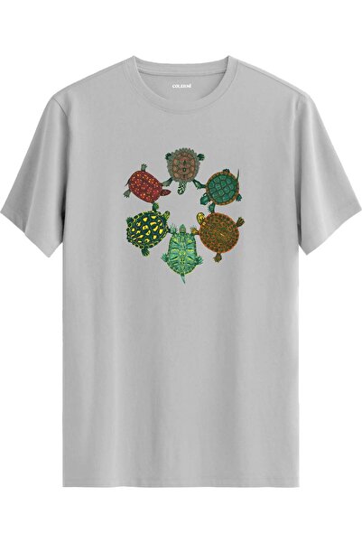 Colermi Nature Themed T-Shirt with Turtle Composition