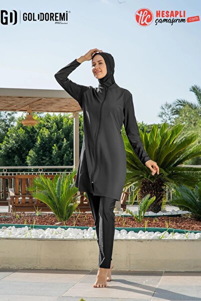 gd goldoremi ملابس سباحة نسائية فاخرة بمقاسات كبيرة، مزودة بسحاب، مصنوعة من ق...