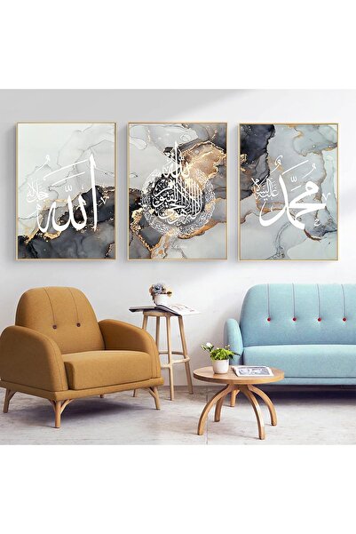 OEM Set de 3 postere arabe cu caligrafie Stil modern Decor elegant 60x90cm
