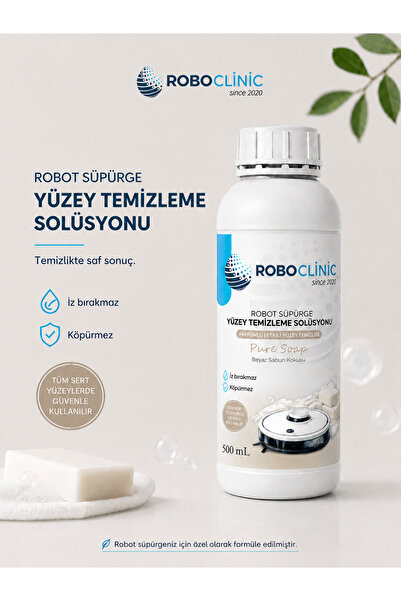 Roboclinic Robot Süpürge Deterjanı Beyaz Sabun Kokulu Solüsyon 500 Ml