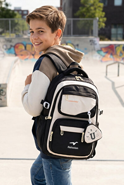 Relaxion Rlx-2466 Rucsac școlar UNISEX pentru elevi, călătorii zilnice, vacan...