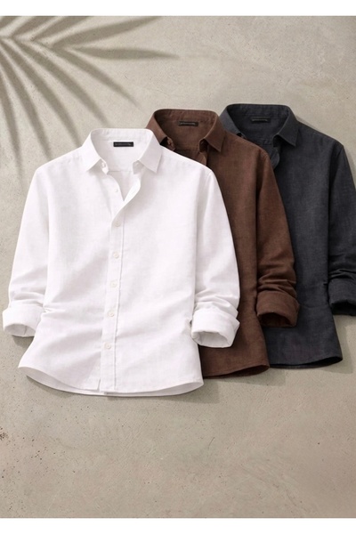 The Hench Men's Set of 3 Sofia Linen Shirts