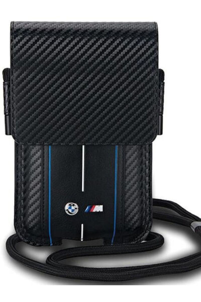 BMW Bmpsp15xmscakl Τσάντα-Πορτοφόλι Μαύρο με Μπλε Ρίγες Άνθρακα