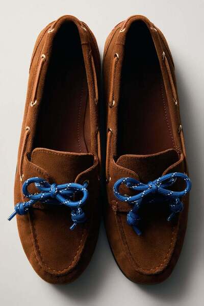 H&M أحذية سطح السفينة الجلدية