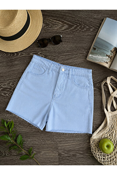 GRİİ WEAR Plave traper šortsevi