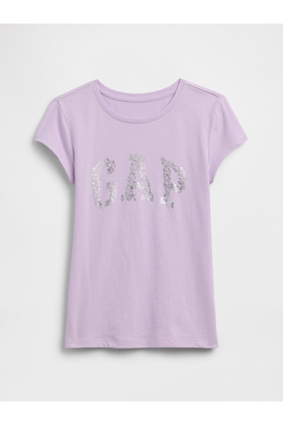 GAP Kız Çocuk Lila Grafik Baskılı T-Shirt