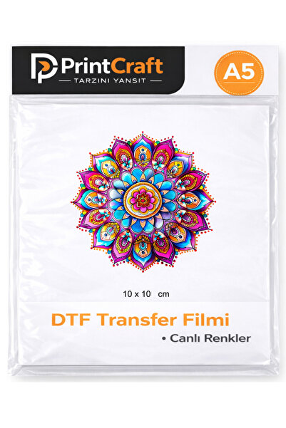 PRİNTCRAFT RENKLİ DÜŞLER ATÖLYESİ 10x10 cm Desenli Mandala Ütü ile Yapışan DT...
