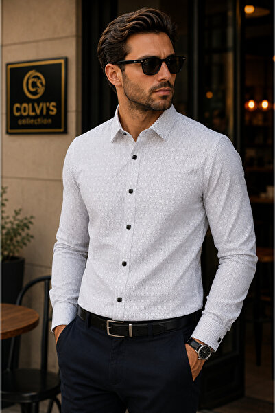 Bravis collection Dar Kalıp Slimfit Uzunkol Likralı Çıtçıtlı Erkek Gömlek