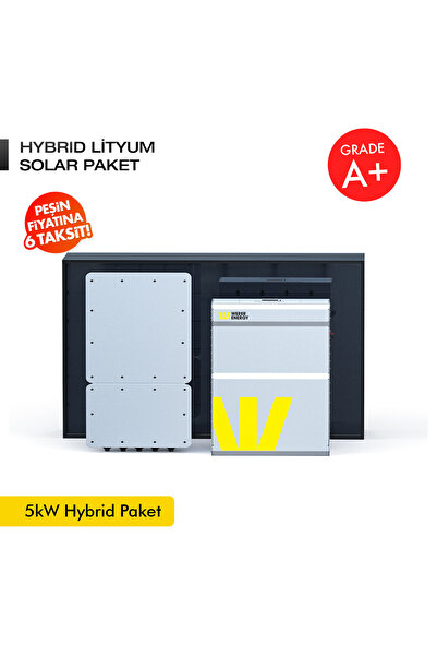 WERER ENERGY 5kW Hybrid Solar Paket - LiFePO4 Batarya/Invertör/Panel