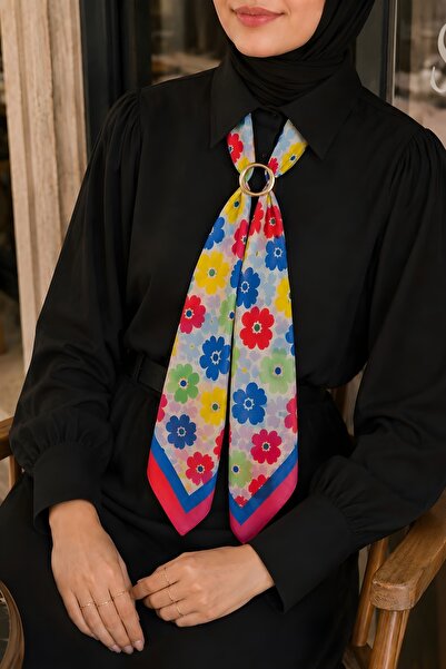 İmajButik Φουλάρι με ροζ floral σχέδιο