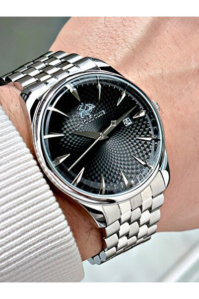 JG. Polo Club Silver-Black Color 5 Atm Water Resistance Steel Case Men's Wris...