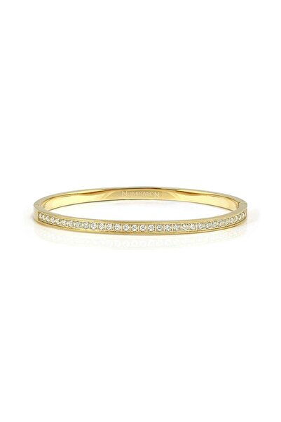 NOMİNATİON Pretty Bangles Gold Paslanmaz Çelik Bileklik – Küçük Boy Beyaz Zir...