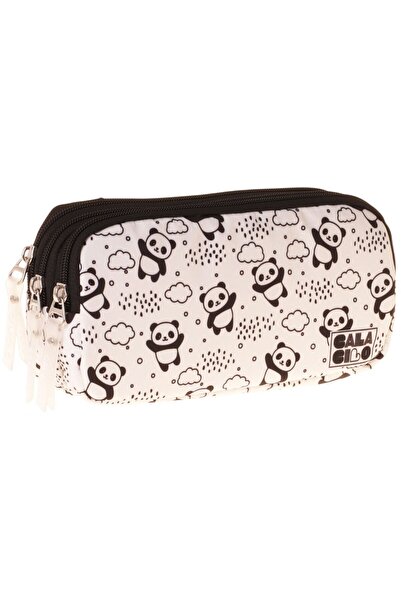 CalaCilo Girl's Primary School Pencil Bag - Panda Printed Black Color (Sweet)...