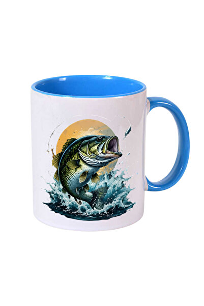 CERCİBAZAAR Fish Themed Special Design Porcelain Mug – 300 ml Stylish Mug wit...