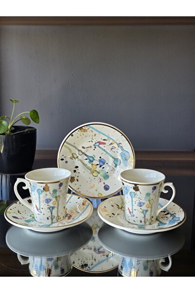 FERMATO 4-Piece Gilded Coffee Set for 2 Persons Ahenk