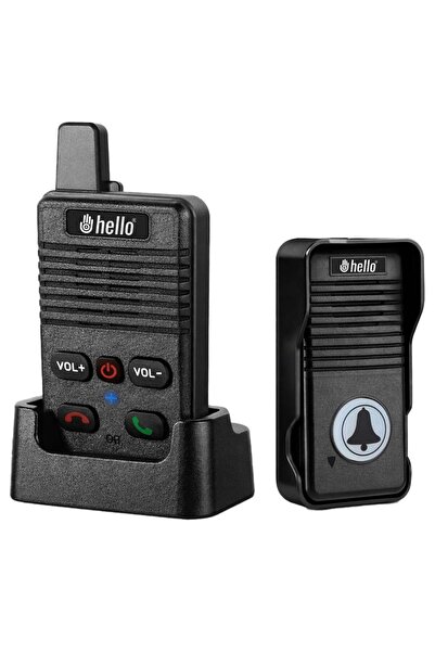 Hello D90 1000mAh Şarjlı Kapalı Devre Telsiz Kapı Zili ve İnterkom Sistemi Ke...