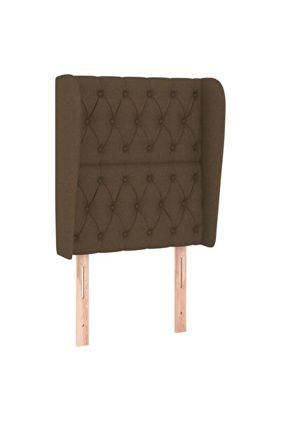 vidaxl Tăblie de pat cu aripioare maro închis 83x23x118/128 cm textil