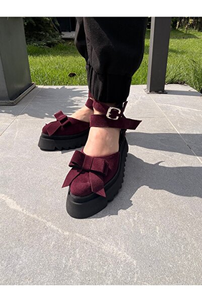 Miarma Designs Pantofi dama piele întoarsă bordo