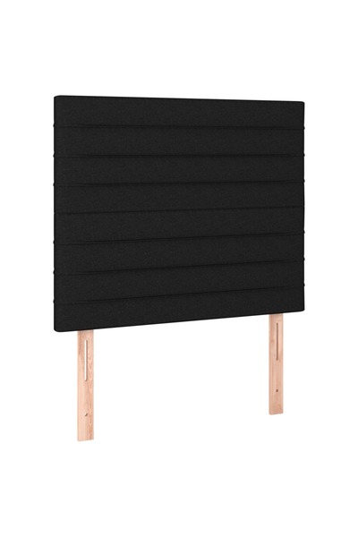 vidaxl Tăblie de pat neagră 80x5x118/128 cm, material textil