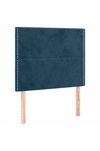 vidaxl Tăblie de pat albastru închis 80x5x118/128 cm catifea