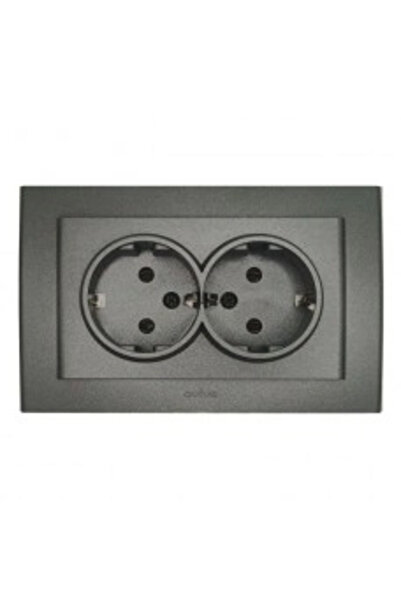 Generic Brand Ovivo smoked mina double grounded socket with frame