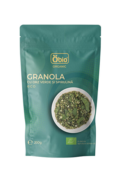 OBİO Granola cu orz verde si spirulina bio 200g