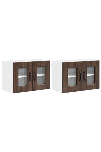 vidaxl Dulap de bucătărie Kalmar 2 pcs Stejar închis 60 x 31 x 40 cm