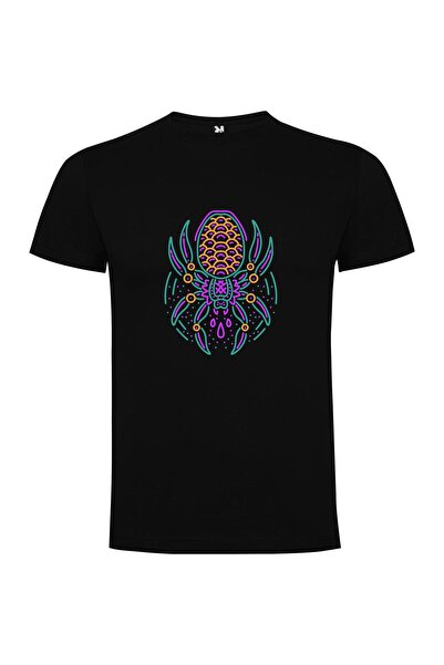 iLovePrints Neon Vector Spider Art Tshirt
