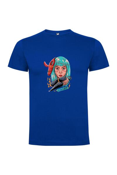 iLovePrints Blue-haired Snake Assassin Tshirt