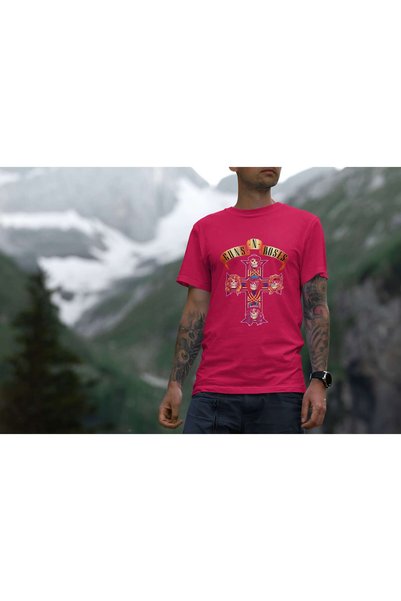 iLovePrints Guns N' Roses Cross Artwork Tshirt