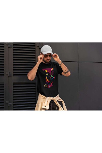iLovePrints Colorful Abstract Guitarist Tshirt