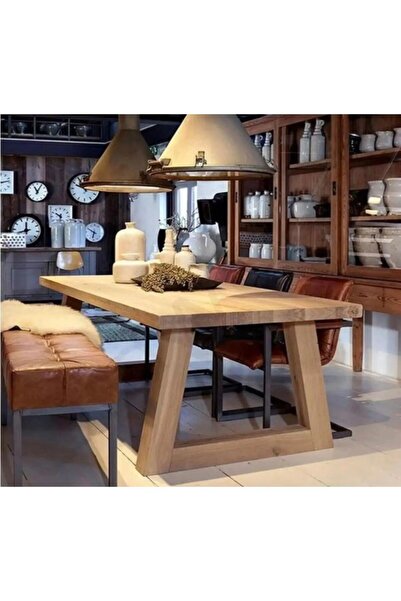 BRK Design BA AHŞAP Tasarım Doğal Ağaç Ayak Ahşap Yemek / Toplantı / Çalışma ...