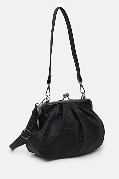 Maslan Bags Geantă de mână, de braț și de umăr pentru femei, neagră, cu model...