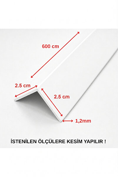 Marka Alüminyum Köşe Profili Alüminyum Köşebent L Profil BEYAZ 2,5 CM X 2,5 C...