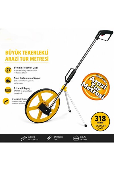 BTS BTS12391 Numaratörlü Büyük Tekerlekli Tur Metresi Arazi Metre Katlanır Po...