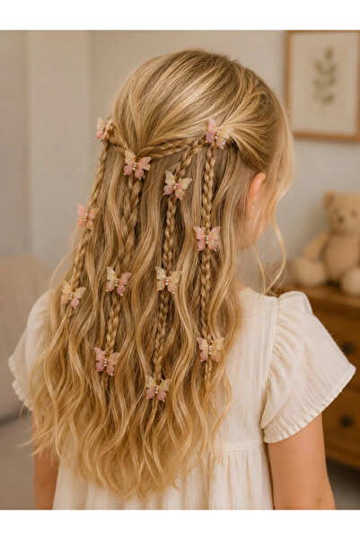 Little Ya Ya Love Girl's Yellow Pink Colored Hair Charm (Price Is for 10 Pieces)