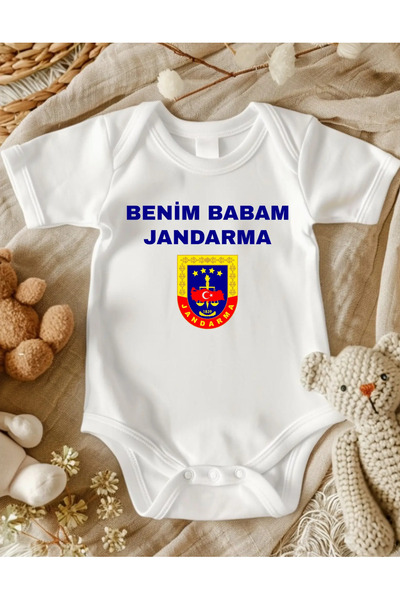 lupi Benim Babam Asker Yazılı Bebek Zıbın