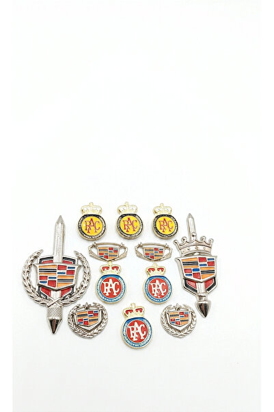 lina oto aksesuar 12 Pieces of Metal Coat of Arms Mixed with 2 Large-Sized Pi...