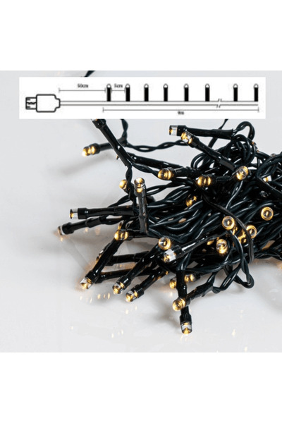 Generic 180 λαμπάκια LED σε σειρά, 9 m, πράσινο καλώδιο, 8 προγράμματα, με US...
