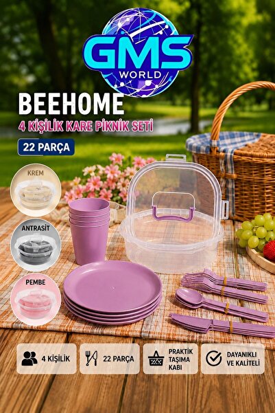 GMS WORLD BEEHOME 6 KİŞİLİK KARE PİKNİK SETİ 32 PARÇA
