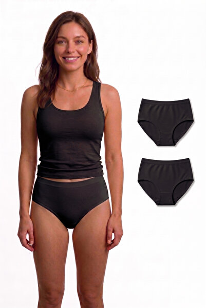 westicgiyim 2-Pack Bamboo Bato Panties Set - Breathable Soft Textured High-Wa...