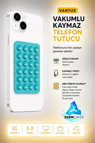 3GEN CASE Cep Telefonu Tutucu Vantuz Vakumlu Kaymaz Tüm Telefonlar ile Uyumlu...